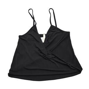 Primi Shirt Womens M Black Sleeveless VNeck Stretch Spaghetti Strap Cropped Top